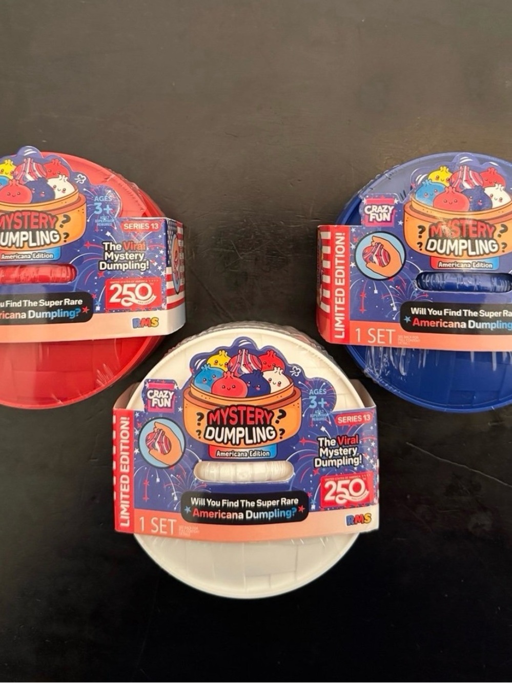 (3) RMS LIMITED EDITION Americana Mystery dumpling